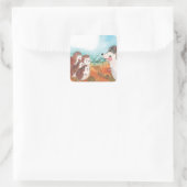 Egels die met elkaar praten Illustratie Vierkante Sticker (Tas)