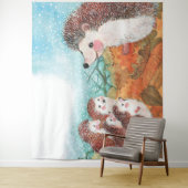 Egels die met elkaar praten Illustratie Wandkleed (In situ)