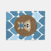 Egels en blauwe harten fleece deken (Voorkant (Horizontaal))