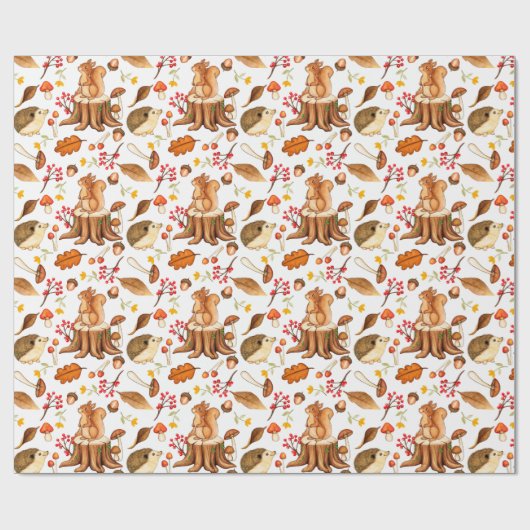 Egels en eekhoorntjes Verpakkingspapier Cadeaupapier (Vlak)