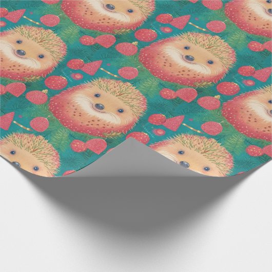 Egels en Gumdrops Schattige Kerstmis Cadeaupapier (Hoek)