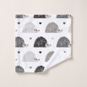 Egels en harten bad handdoek (Wasdoekje)