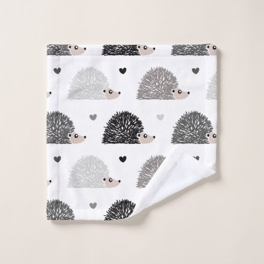 Egels en harten bad handdoek (Wasdoekje)