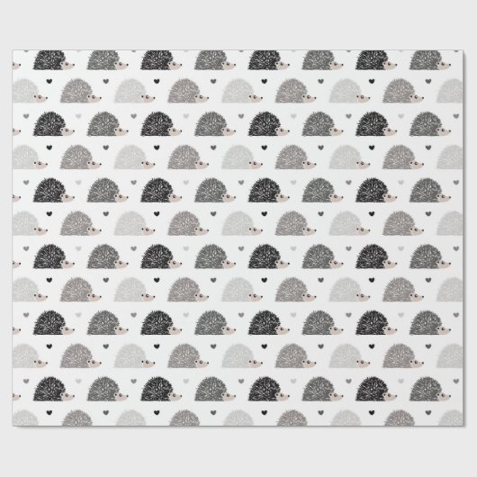 Egels en harten cadeaupapier (Vlak)