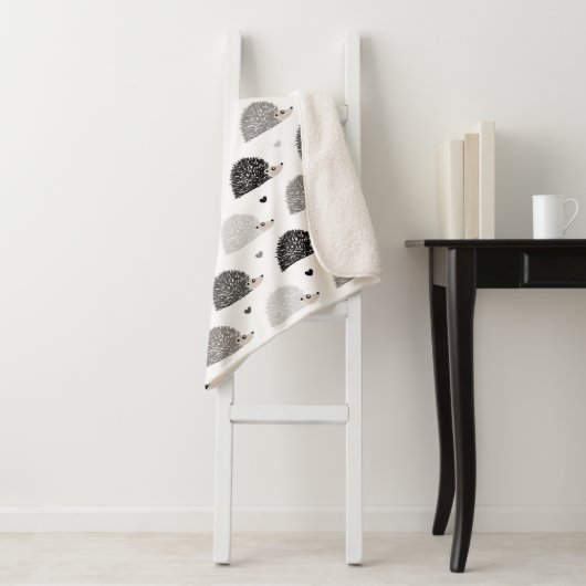 Egels en harten sherpa deken (In situ)