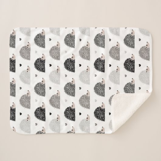 Egels en harten sherpa deken (Voorkant (horizontaal))