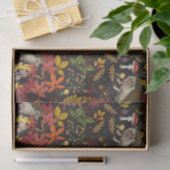 Egels en herfst bosflora op zwart tissuepapier (Geschenk)
