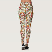 Egels en herfstbosflora op ivoor leggings (Achterkant)