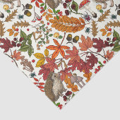Egels en herfstbosflora op ivoor tissuepapier (Detail)