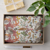Egels en herfstbosflora op ivoor tissuepapier (Geschenk)