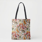 Egels en herfstbosflora op ivoor tote bag (Voorkant)
