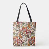 Egels en herfstbosflora op ivoor tote bag (Achterkant)