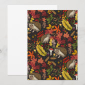 Egels en herfstbosflora op zwart (Voorkant / Achterkant)