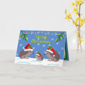 Egels en kind Kerstkaart Kaart (Gele Bloem)