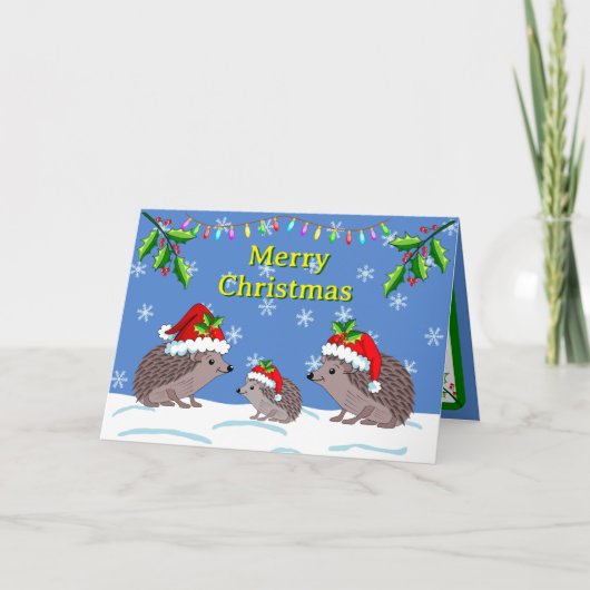 Egels en kind Kerstkaart Kaart (Voorkant)