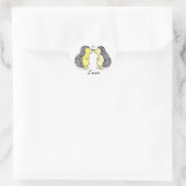 Egels in de liefde hart sticker (Tas)