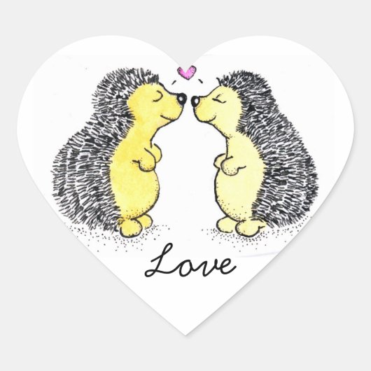 Egels in de liefde hart sticker (Voorkant)