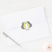 Egels in de liefde hart sticker (Envelop)