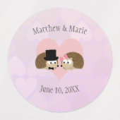 Egels in de liefde voor egel-bruiloft labels (Design 1)