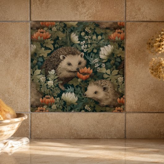 Egels in een Oude Engelse Tuin Tegeltje