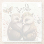 Egels in het Onderzetter van de liefde Glazen Onderzetter (Achterkant)