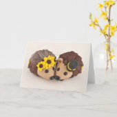 Egels in het Wenskaart van Topper van de Cake van Kaart (Gele Bloem)