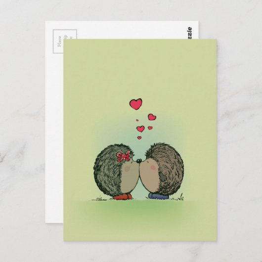 Egels in liefde briefkaart (Voorkant / Achterkant)