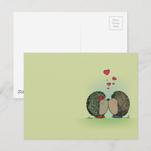 Egels in liefde briefkaart (Voorkant / Achterkant)