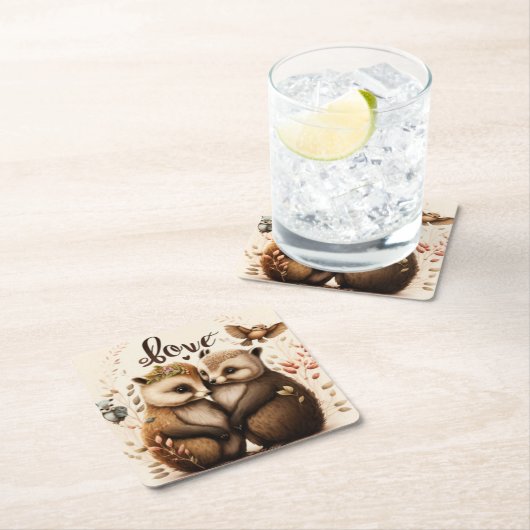 Egels in liefde kartonnen onderzetters (Insitu)