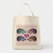 Egels in liefde - Vier Schattige egel Tote Bag (Voorkant)