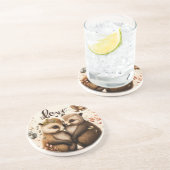 Egels in liefde zandsteen onderzetter (Zijkant)