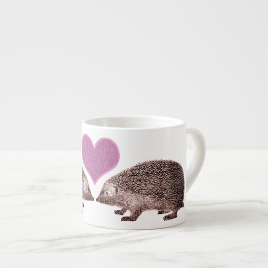 Egels in Love Cute Drawing for Hedgie Lovers Espresso Kop (Voorkant rechts)