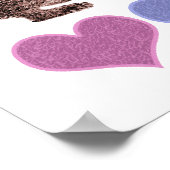 Egels in Love Folk Art Style Hearts Poster (Hoek)