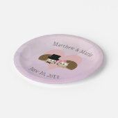 Egels in Love Hedégel Wedding Papieren Bordje (Gekanteld)