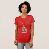 Egels Kerstboom Santa Petten T-shirt (Voorkant volledig)