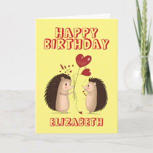 Egels met ballonnen op zaterdag kaart