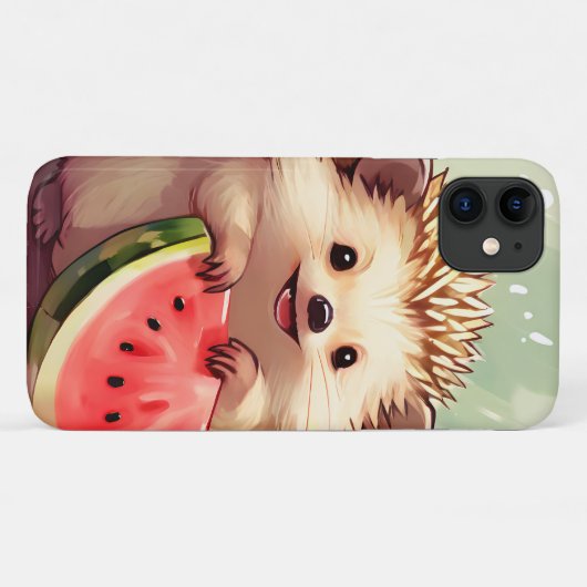 Egels met een stukje watermeloen Case-Mate iPhone case (Achterkant (horizontaal))
