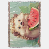 Egels met een stukje watermeloen deken (Voorkant Verticaal)