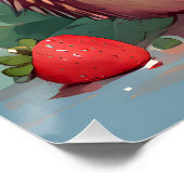 Egels met een stukje watermeloen perfect poster (Hoek)