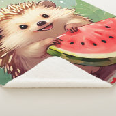 Egels met een stukje watermeloen sherpa deken (3/4)