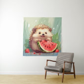 Egels met een stukje watermeloen wandkleed (In situ)