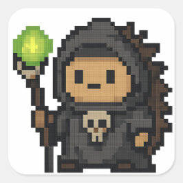 egels necromancer blad vierkante sticker