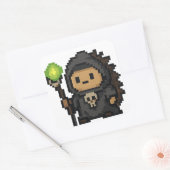 egels necromancer blad vierkante sticker (Envelop)