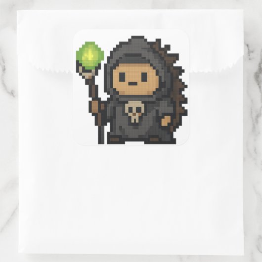 egels necromancer blad vierkante sticker (Tas)
