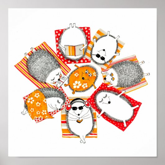 Egels op het strand poster (Voorkant)