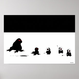 Egels van het hoge noorden. Of...mislukte zeehonde Poster