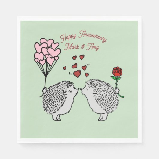 Egels verjaardagsfeest servetten (Voorkant)