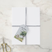 Egels Verjaardagsveld van Bloemen Cadeaulabel (Met Touw)