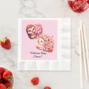 Egeltje Baby Shower Servetten voor Meisjes   Mooie