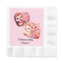 Egeltje Baby Shower Servetten voor Meisjes | Mooie